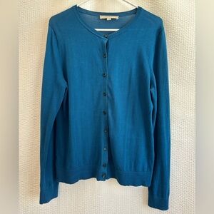 LOFT Women’s Blue Cardigan Sweater Size: Large